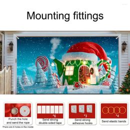 Tapestries Fade-resistant Garage Door Cover Lightweight Vibrant Christmas Style Tapestry Festive Ambience For