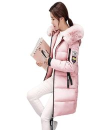 Women Winter Parka 2018 Female Faux Fur Hooded Coats Girls Military Pink Outwear Parka Clothes Ladies Korean Slim Puffer Jackets S1922978