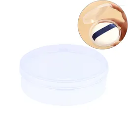 Storage Boxes Round Puff Box Case For Transparent Cosmetic Bag Portable Travel Bags Brush