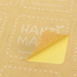 Party Decoration 120Pcs Self Adhesive Labels Vintage Kraft Handmade With Love Paper Seal Thank You Stickers Gift
