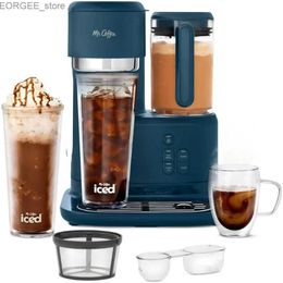 Coffee Makers Mr. Coffee 3-in-1 Single Frappe Iced Hot Coffee Maker Blender w/Reusable Exclusive Recipe Book Y240403