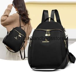 Backpack Style Shell wrapped nylon fabric letter zipper for womens new high-capacity outdoor fashion simple and practical versatile trend H240403