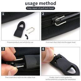 8pcs Replacement Zipper Head Tool-free Removable Zipper Puller for Luggage Schoolbag End Fit Rope Tag Clothing Zip Fixer Broken