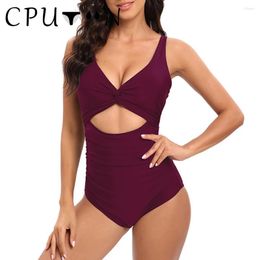 Women's Swimwear CPUTAN 2024 Sexy One Piece Ruched Tummy Control Women Solid Swimsuit High Waist Bikini Brazilian Bathing Suit Beachwear