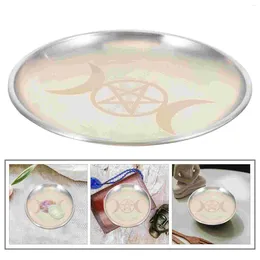 Candle Holders Pentagram Wedding Decor Moon Storage Tray Altar Delicate Candlestick Plate Jewelry Holder Iron Household Ritual