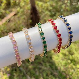 Link Bracelets Design 2024 Exquisite Luxury 5 Colors Heart Shape Adjustable Bracelet Women Fashion Versatile Jewelry