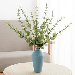 Decorative Flowers DociDaci 8PCS Artificial Eucalyptus Leaves Green Stem Frost For Vase Home Party Room Wedding Decoration Outdoor Garden