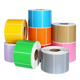 Paper 2Rolls Thermal Transfer Print Roll Paper Fanfold Shipping Label Paper for Thermal Printer Waterproof Sticker Label Paper
