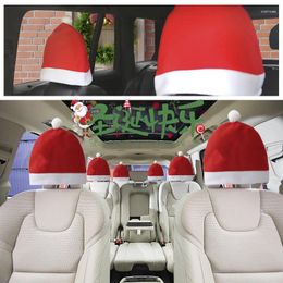 Chair Covers 2pcs Christmas Automobiles Seat Red Hat Decorations For Home Decor Bus Business Vehicle Car Accessories