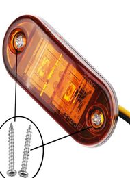 2Pcs 12V 24V LED Side Marker Lights Warning Tail Light Auto Car External Lamp Trailer Truck Lorry Lamps White red yellow2286275