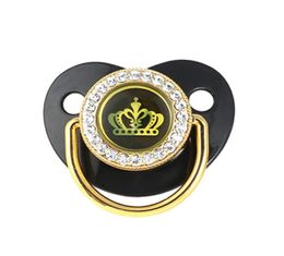 Pacifiers Baby Pacifier BPA Born Dummy Soother Toddler Infant Silicone Pacifiers Black Golden Bling Nipple Boy Girls Gift7380385