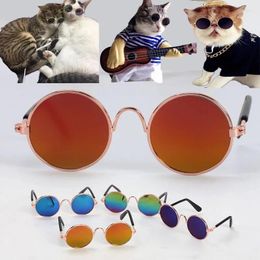 Dog Apparel Sunglasses Lovely Vintage Round Reflection Eye Wear Glasses Small Cat Pet Po Props Beauty Decoration Supplies