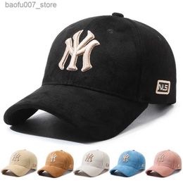 Ball Caps New Fashion Letter Embroidery Couple Baseball Cap 2024 Spring Summer Women Men Trendy Casual Versatile Hip Hop Street Sun HatQ240403