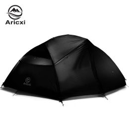 Shelters Aricxi 15D Ultralight Camping Tent Portable 3 Persons Tent Double Layer 4 Seasons Outdoor Climbing Waterproof Tent