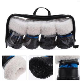 Dog Apparel 4 PCS Shoes Puppy Boots Protectors Winter Microfiber Booties For Dogs