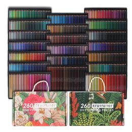 Pencils Brutfuner 260/520 Color Professional Oil Color Pencil Set Sketch Painting Color Pencil For Beginner Student School Art Supplies