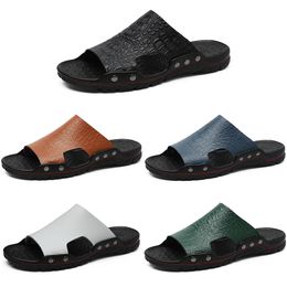 Big size men women sandals shoes classic mens white black blue green brown casual leather shoes slippers GAI