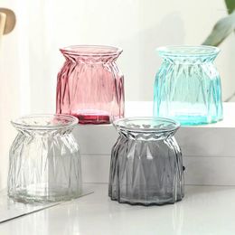 Vases Nordic Glass Vase Flower Plant Pots Hydroponic Container Transparent Bottle Home Living Room Desktop Decoration Crafts