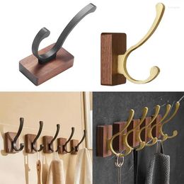 Hooks Decorative Wood For Wall Adhesive Hat Coats Towels Bags Scarves Minimalist Walnut Home Kitchen Accessories