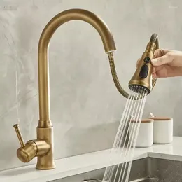 Kitchen Faucets Tuqiu Antique Pull Out Faucet Brass Sink Mixer Tap 360 Degree Rotation Torneira Cozinha Taps
