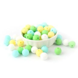 Baby Silicone Beads 15mm 20pcs Round Ball BPA Free Food Grade DIY Baby Molar Teething Teether Pacifier Chain Silicone Pearl Bead
