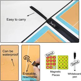 Foldable Volleyball Soccer Basketball Magnetic Tactic Board Coaching Strategy Board Marker Pieces 2in1 Pen Football Equipment