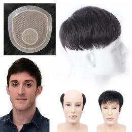 Toupees Toupees Human Hair Topper Men Silk Base Toupee Lace With Skin Poly Men Toupee Real Hair Replacement System Natural Hairline