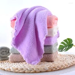 Towel 10pcs/lot Super Soft Water Absorption Coral Fleece Square Solid Colours Face For Adult Kids Baby Home Cleaning