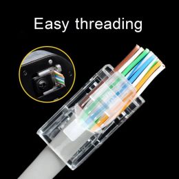 1/10Pcs RJ45 Ethernet Cables Module Plug Network Connector RJ-45 Crystal Heads Cat6/5 Transparent Gold Plated Crystal Heads