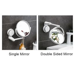 360° Swivel Folding Cosmetic Mirror Folding Vanity Mirror Wall Mounted Round Shaving Mirror HD Bathroom Accessories