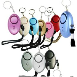 Other Event Party Supplies Wholesale 130Db Egg Shape Self Defense Alarm Keychain Pendant Personalize Flashlight Personal Safty Key Dhd5S