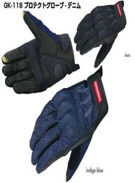 komine motorcycle gloves GK118 motocross moto protection knight daily riding casual gloves black and blue Colour cotton and leathe1187772