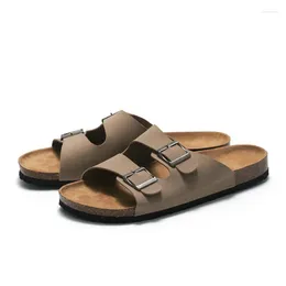 Slippers Men's Cork Sandals Beach Flip Flop Shoes KWN