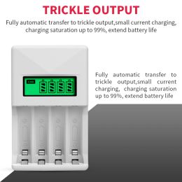 PUJIAMX New 4 Slots Intelligent Battery Charger With USB Cable LCD Display For 1.2V AA/AAA Rechargeable Battery Charging Tool