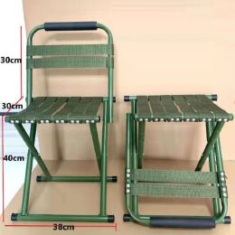 Furnishings Camping Chair Outdoor Folding Portable Stooll Metal Adult Backrest Fishing Household Multifunctional Lightweight Beach Chair