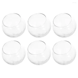 Candle Holders 6 Pcs Candles Clear Jar Creative Desktop Candleholder Container Ball Making Glass