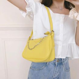 Bag Simple Nylon Female Baguette Small Shoulder Fashion Candy Colour Ladies Purse Handbags Elegant Chain Underarm Bags