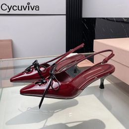 Dress Shoes Luxury Point Toe Slingback Pumps Summer Brand High Heel Sandals Women Lace Up For Woman Sandalias Mujer