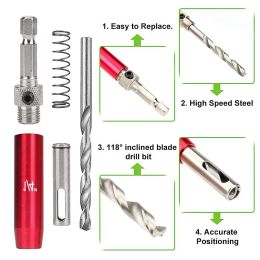 Self Centering Hinge Hole Drill Bit Set Cupbord Door Cabinet Window Insert Puncher Jig Guide Locating Cutter Woodworking Tool