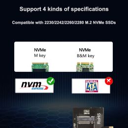 M.2 NVMe M-Key to PCIe 3.0 SSD Adapter Card PCIe X4 X8 X16 For Desktop PC PCI-E Graphics Card Sot