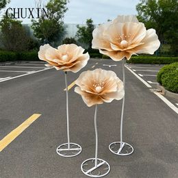 Luxury Foam EVA Wedding Backdrop Road Lead Flower T Stage Layout Ornaments Home Garden Decor Floral Stand Window Display Props 240328