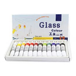 Lifestyle 12ml 12 Color Glass Paint Acrylic Hand Painted Pigments Drawing Tubes Art Supply