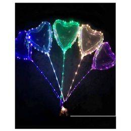 Led Gadget Valentine039S Day Gifts Love Heart Bobo Ball Balloons Night Lights Clear Balloon Flash Air For Wedding Party Decora3362518 Dhlky