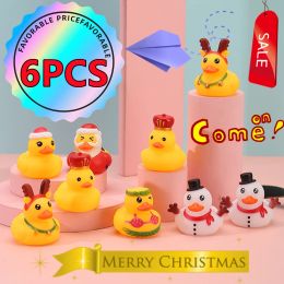 6/1PC Christmas Little Yellow Duck Children's Water Toys Knead Called Modeling Rubber Ducks Toys Car Ornaments Baby Shower Toys