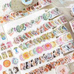 Washi Stickers for Scrapbooking Assorted flowers Cat Bear house Scrapbook Stickers for Art Journaling Bullet Stickers