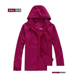 Womens Jackets Fashion Quick Dry Skin Waterproof Windbreaker Sun Protection Anti-Uv Coats Outdoor Sports Clothing Cam Jacket 10Pcs P D Otrqa