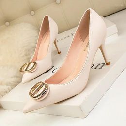 Dress Shoes European And American Style Fashion Occupation OL Women's Pumps Fine High Heel Shallow Mouth Pointed Back Single