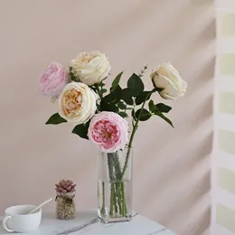 Decorative Flowers Simulated Touch Moisturising Austin Rose Wedding Party Living Room Pography Props Home Decoration Fake Simulation Flower