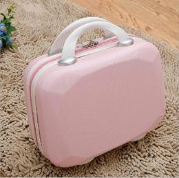 Korean-style portable 14-inch luggage case cosmetics storage trolley travel cosmetic bag suitcase ABS scratch-resistant