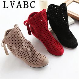 Boots Hollow Summer Boots Bootie 2022 with the New Shoes Lace Openwork Crochet Boots Plus Size 3443 Hollow Fashion Women Boots 2021